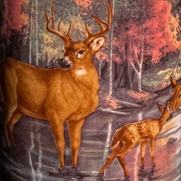 Two Vtg FRIENDS OF THE WETLANDS  Deer, Fawn, Doe & Buck, Woodland Ceramic Mugs - Picture 8 of 12